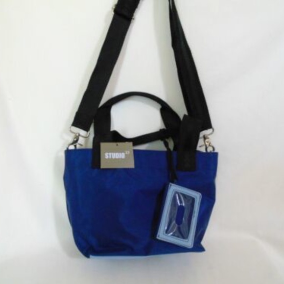 Studio 33 Small Navy/Light Blue Nylon Tote - Picture 8 of 8